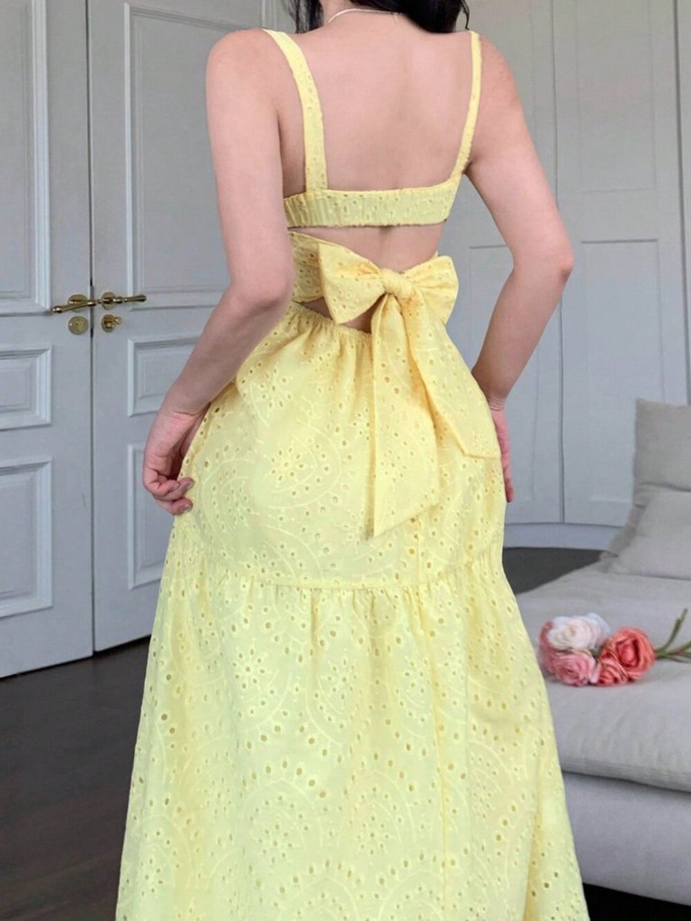 Yellow Boho Women's Casual Long Sundress - Picture 2 of 9